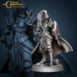 Fighter - Paladin Female Sword and Shield - Galaad Miniatures - Fantasy D&D - Picture 1 of 2
