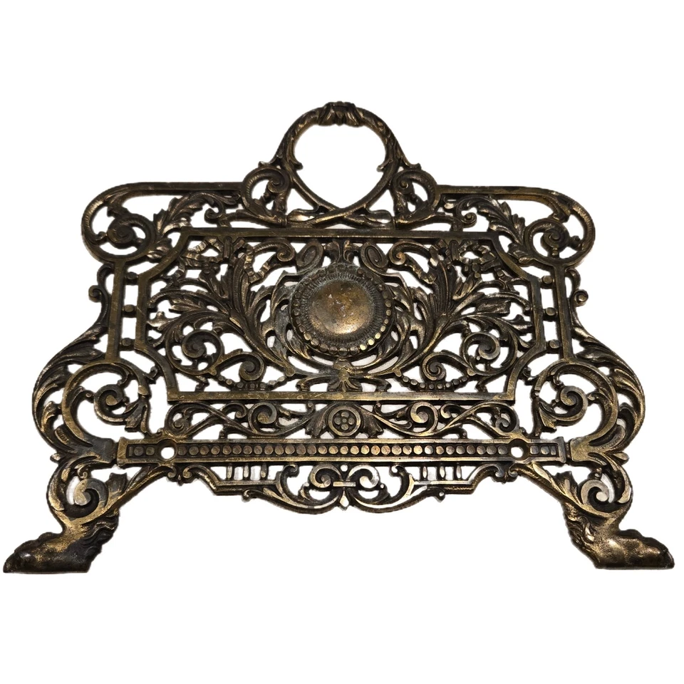 Arte floral vintage ornamentado de latón macizo para colgar en la pared Bradley & Hubbard EE. UU. Foto 1 de 4