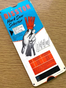 1940s HENRY DISSTON HACK SAW SELECTOR cardboard slide rule HAND & MACHINE BLADES - Picture 1 of 6