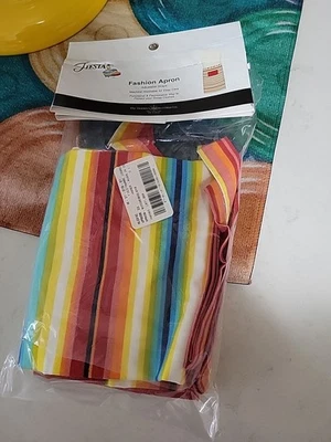 Delantal Fiesta Moda Utilitario Colorido Rayas Nuevo En Paquete Fiestaware Foto 1 de 4