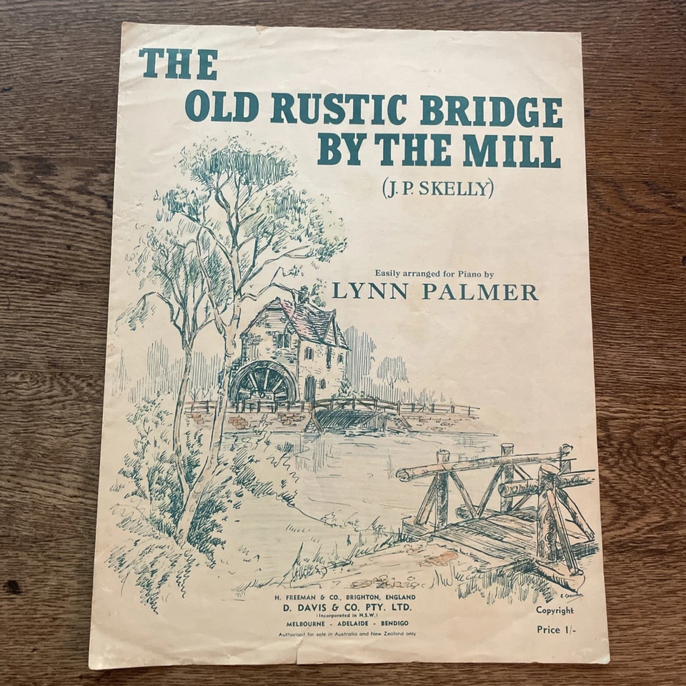The Old Rustic Bridge by the Mill - Skelly, Lynn Palmer - Rare 1954 Sheet Music - Image 1 of 1