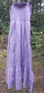 Summer dress with Back Bow Purple Tiered Fairy Girlie Size Xl (14) Girls Dress - Picture 1 of 7