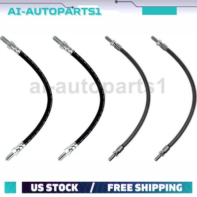 4pcs Front Rear Brake Hydraulic Hose Kit For 1982-1987 Jaguar Vanden Plas - Image 1 of 4
