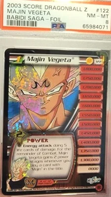 PSA 8 Limited Majin Vegeta 122 Dragon Ball Z DBZ Personality Babidi Saga Card UR - Image 1 of 4