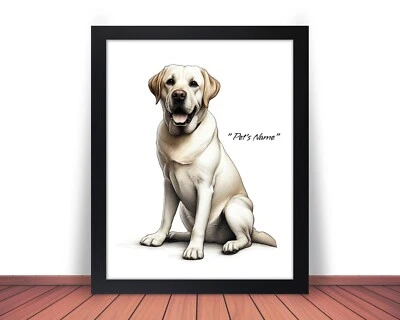 Framed & Personalized LABRADOR RETRIEVER Photo Print DOG Picture 8x10 11x14 (P8) - Image 1 of 4
