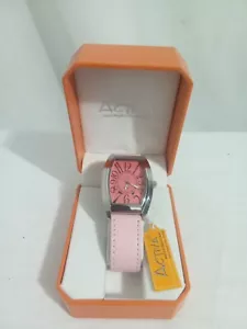 Activa Women's Watch Water Resist Swiss Movt PINK FACE. Leather Band. Beautiful - Picture 1 of 9