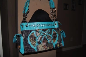 Women's Purse by Rhinestone Messenger Teel & Green in color handbag - Picture 1 of 12