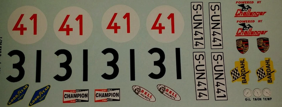 Juego de calcomanías Repro 1/24 K&B Porsche 906/916 (904) Foto 1 de 1