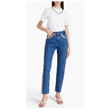 CHRISTOPHER KANE Embellished high-rise tapered jeans size 27
