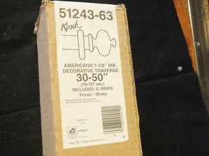 VARILLA DE TRAVESAÑO Kirsch Americana 1 3/8"" latón pulido #51243-63 30-50"" completa - Imagen 1 de 2