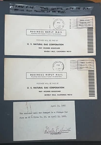1966 RAILROAD FIRE DISASTER COVERS + RPO LABEL SIGNED POSTMASTER ! TRAIN CRASH ? - Picture 1 of 1