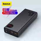 Baseus 20000mah Power Bank Pd 65w Fast Charger Lighting Input Für Iphone Battery
