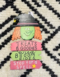 Vintage KMart Halloween Wall Door Hanging Sign Decor Witch - Picture 1 of 3
