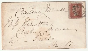 1855 LONDON 1d STAR COVER FRAMED LOCAL CRAILING NAMESTAMP ON BACK (UNDER KELSO) - Picture 1 of 2