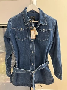 A.P.C. Ladies Denim Tie Jacket Blue size 42 APC Rue Madame Paris . Brand New - Imagen 1 de 3