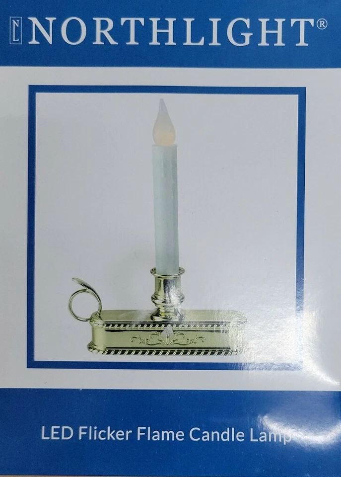Battery Operated LED Flickering Christmas Window Candle Lamp Handle Base 8.5" Foto 1 de 1