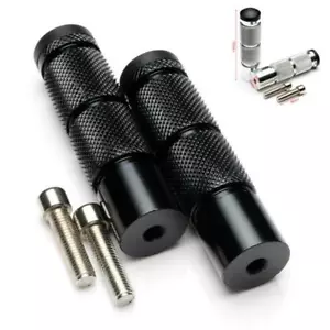 2x Kit de reposapiés trasero universal de aluminio negro para motocicleta pedal de clavija - Imagen 1 de 11