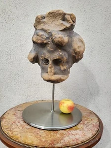 Sculpture Tête En Pierre, Royaume Uni, XVIIème Siècle - Picture 1 of 11