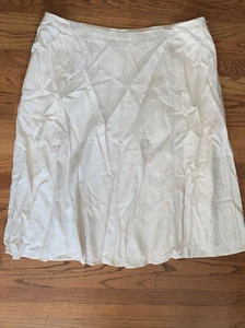 CJ BANKS Linen Side Zip Lined Elegant Dress Casual Skirt Khaki Size 2X ❤️tb49 - Picture 1 of 8