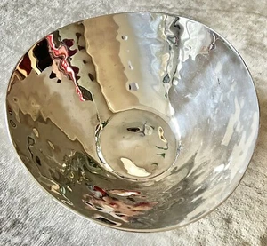 SIMON PEARCE 11.5” x 9 5/8” Hammered Metal Center Bowl - VG - Picture 1 of 4