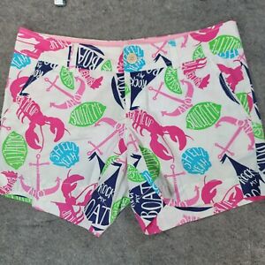 Lilly Pulitzer Shorts Womens 4 White Pink Blue Green Roack My Boat