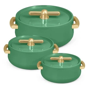 Inner Steel Casserole Set of 3 (1700ml, 1200ml, 600ml) P.U. Insulation Chapati - Picture 1 of 9