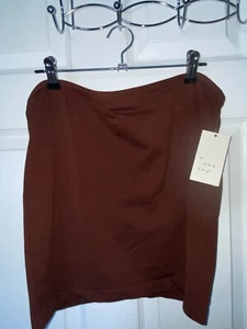 Ladies A NEW DAY Strapless TUBE Crop Top Size L New NWT Brown (1A) w/shelf bra - Picture 1 of 5