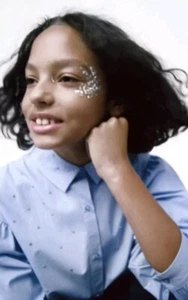 Zara Shirt Button Down Kids 11-12  Light Blue  Studded  Longsleeve   - Picture 1 of 15