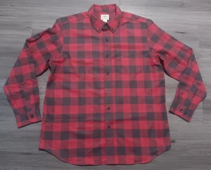 LL Bean Men's Black & Red Buffalo Plaid Traditional Fit Flannel Shirt Size Large - Picture 1 of 6