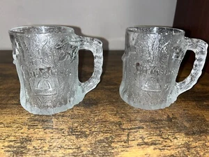 FLINTSTONES McDonalds 1993 Vintage Glass Mugs SET OF 2, Tree Mendous Mugs- new - Picture 1 of 2