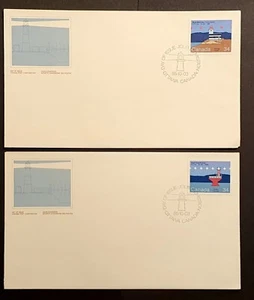 Canada Stamps 1985 First Day Covers x 2 Lighthouses 2 Singles (w) - Picture 1 of 2