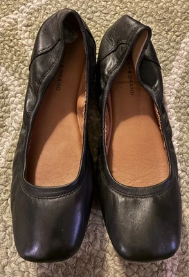 Lucky Brand Emmie - Zapatos de cuero negros grandes con punta cuadrada - Talla 7,5 - ¡USADOS EN EXCELENTE ESTADO! Foto 1 de 4