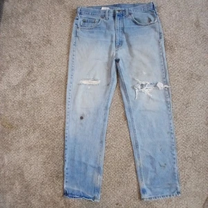 Carhartt Jeans Mens 36x32 Traditional Fit Straight Stone Wash Distressed B18-STW - Picture 1 of 20
