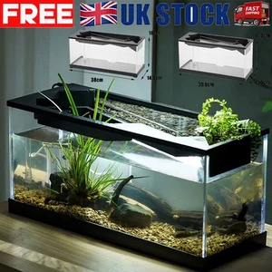 New Fish Tank Aquarium Tank Build-In Light Water Pump Clear Cover Ecological - Picture 1 of 12