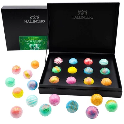 HALLINGERS GENUSS MANUFAKTUR Geschenkset 12 Stk Badesalz Hallingers Duftmix - Premium Auswahl Geschenkidee