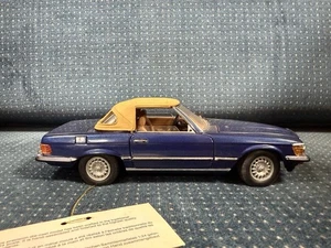 Franklin Mint 1973 Mercedes Benz 450SL Roadster Blue 1/24 Scale w/ Tag - Picture 1 of 20