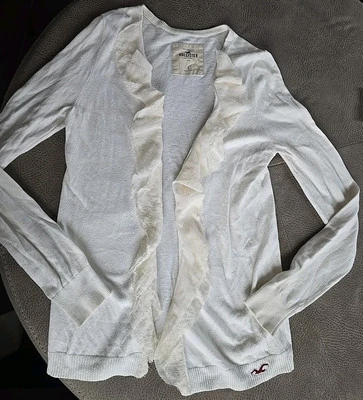 Hollister Mujer Cárdigan Suéter Botón Delantero Manga Larga Blanco Talla L Foto 1 de 4