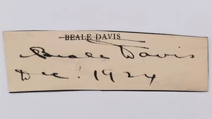 Beale Davis, Autogrammausschnitt, amerikanischer Autor & Dramatiker, One Way Street - Bild 1 von 1