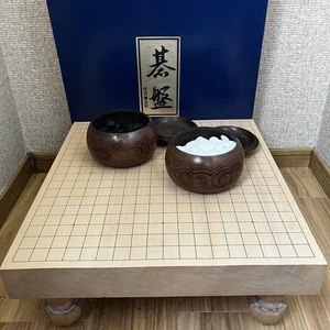 Nintendo Go Board Set ShinKaya 20 With Go Stones Japanese Igo Goban Used - Picture 1 of 8