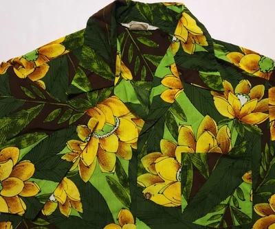 Camisa Mediana Vintage Años 60-70 Mia Fashions Floral Hawaiana Hecha en EE. UU. Foto 1 de 4