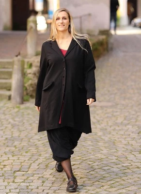 ELLI - Lagenlook JACKE / GEHROCK Gr 44 bis 54 - schwarz - Bild 1 von 4