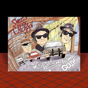 Neu THE BLUES BROTHERS Künstler signiert POSTERKUNST, Film, John Belushi, Dan Akroyd - Bild 1 von 1