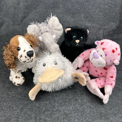 Webkinz Animals Lot Of 5 NO CODES Goose, Elephant, Cat, Dog, And Heart Monkey - Image 1 of 4
