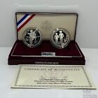 1995 Us Olympic Games Atlanta Centennial Two Coin Silver Proof Set w/box & Coa