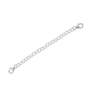 Sterling Silber Doppel Karabinerverschluss Verbinder Verlängerung Sicherheitskette 4" #99756 - Bild 1 von 1