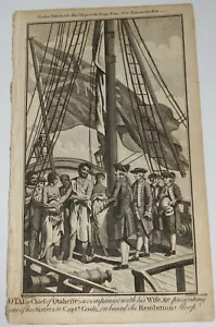 1790 BOOK PLATE CAPTAIN COOK FROM A COLLECTION OF VOYAGES AROUND THE WORLD - Picture 1 of 4