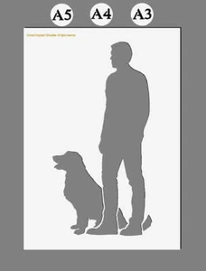 Man & His Dog Mylar Stencil 190 micron re-usable - Picture 1 of 5