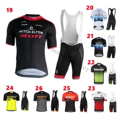 MARKENLOS SCOTT Herren Radtrikot Fahrradtrikot Trägerhose Kurzarm Trikot Fahrradbekleidung