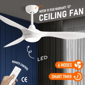 52″ Ceiling Fan with LED Light Remote Control DC Motor 3-Speed 3-Light Colour - Picture 1 of 10
