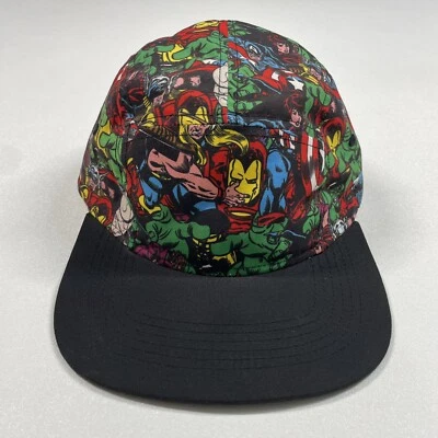Marvel Comics Hat Cap Men Multicolor Strapback Iron Man Captain America Thor AOP - Image 1 of 4